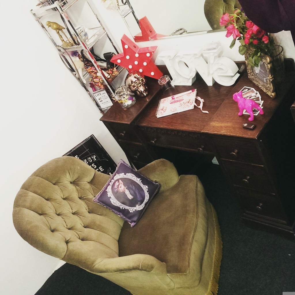 I love how clients have given me gifts (that infamous cat cushion being one) so much the dressing room has become a hit all on its own.