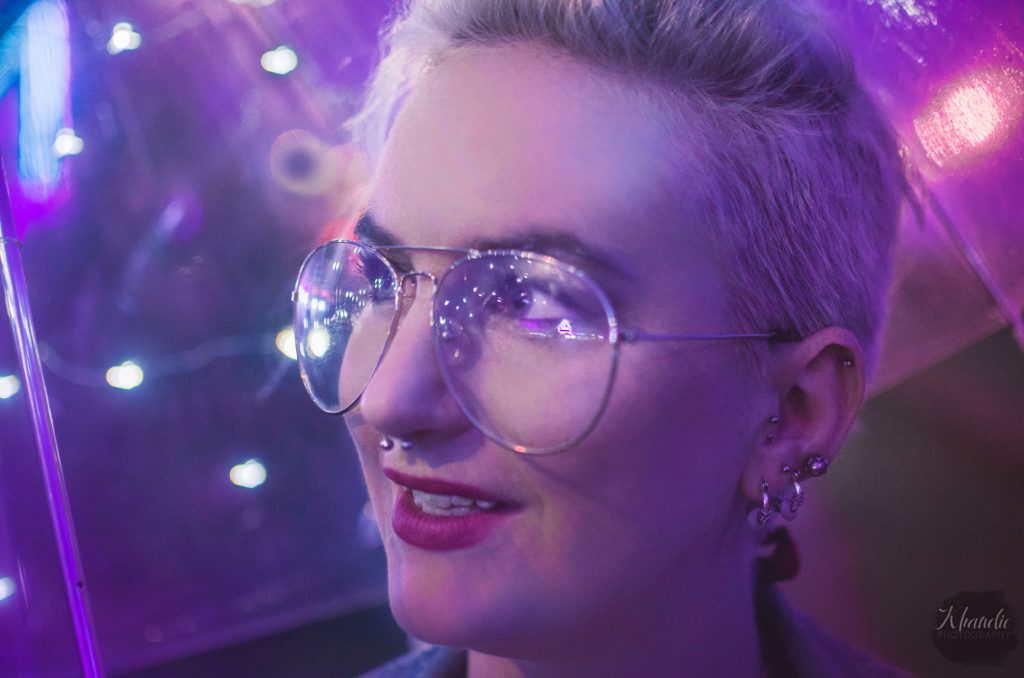 night, portrait, photo, shoot, session, fairy lights, portrait, photographer, beach, neon, lights, fairy, felixstowe, khandie, photography, 