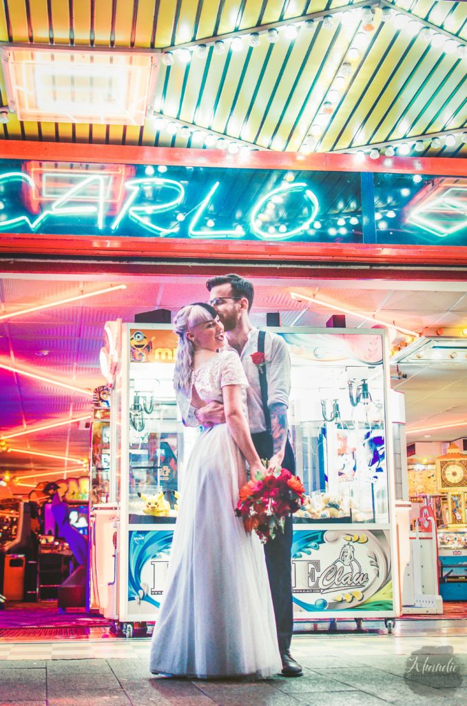 elopement, wedding, alt, photographer, tattooed, inked, model, bride, groom, night, bokeh, khandie, photographer, photography,