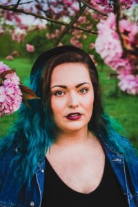 portrait, photography, photo, blue hair, model, plus size, northampton, photographer, photography, location, outside, delapre, nature, natural light, northants,