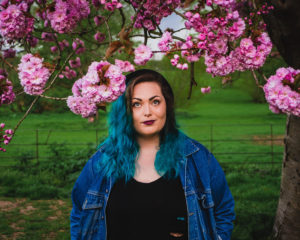 portrait, photography, photo, blue hair, model, plus size, northampton, photographer, photography, location, outside, delapre, nature, natural light, northants,