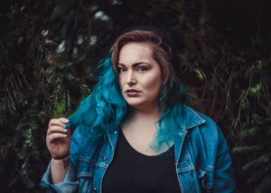 portrait, photography, photo, blue hair, model, plus size, northampton, photographer, photography, location, outside, delapre, nature, natural light, northants,